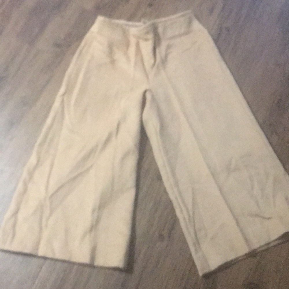 Alpaca wool silk lined tan calf-length palazzos 4